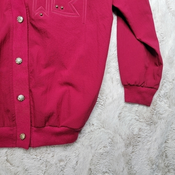 GW Division Of Graff Vintage Pink Polyester Embellish Light Cardigan Jacket Sz S - Picture 7 of 13